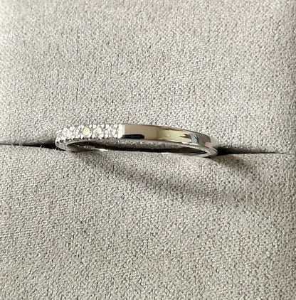 Clogau 9ct Timeless Love white gold and diamond 2mm wedding band ring size T (RRP £750)