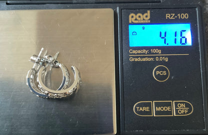 Clogau Celebration White Topaz 3/4 hoop earrings in silver and rose gold