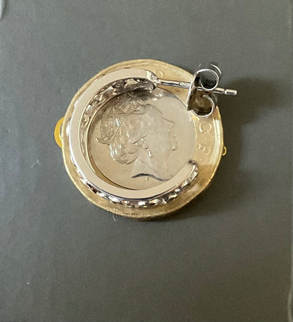 Clogau Celebration White Topaz 3/4 hoop earrings in silver and rose gold