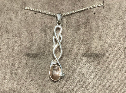 Vintage Clogau Lovespoon pendant necklace in silver and rose gold