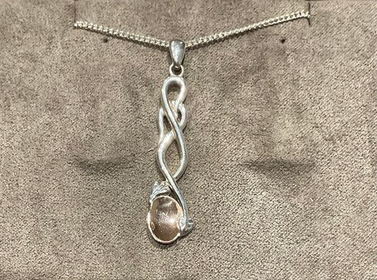 Vintage Clogau Lovespoon pendant necklace in silver and rose gold