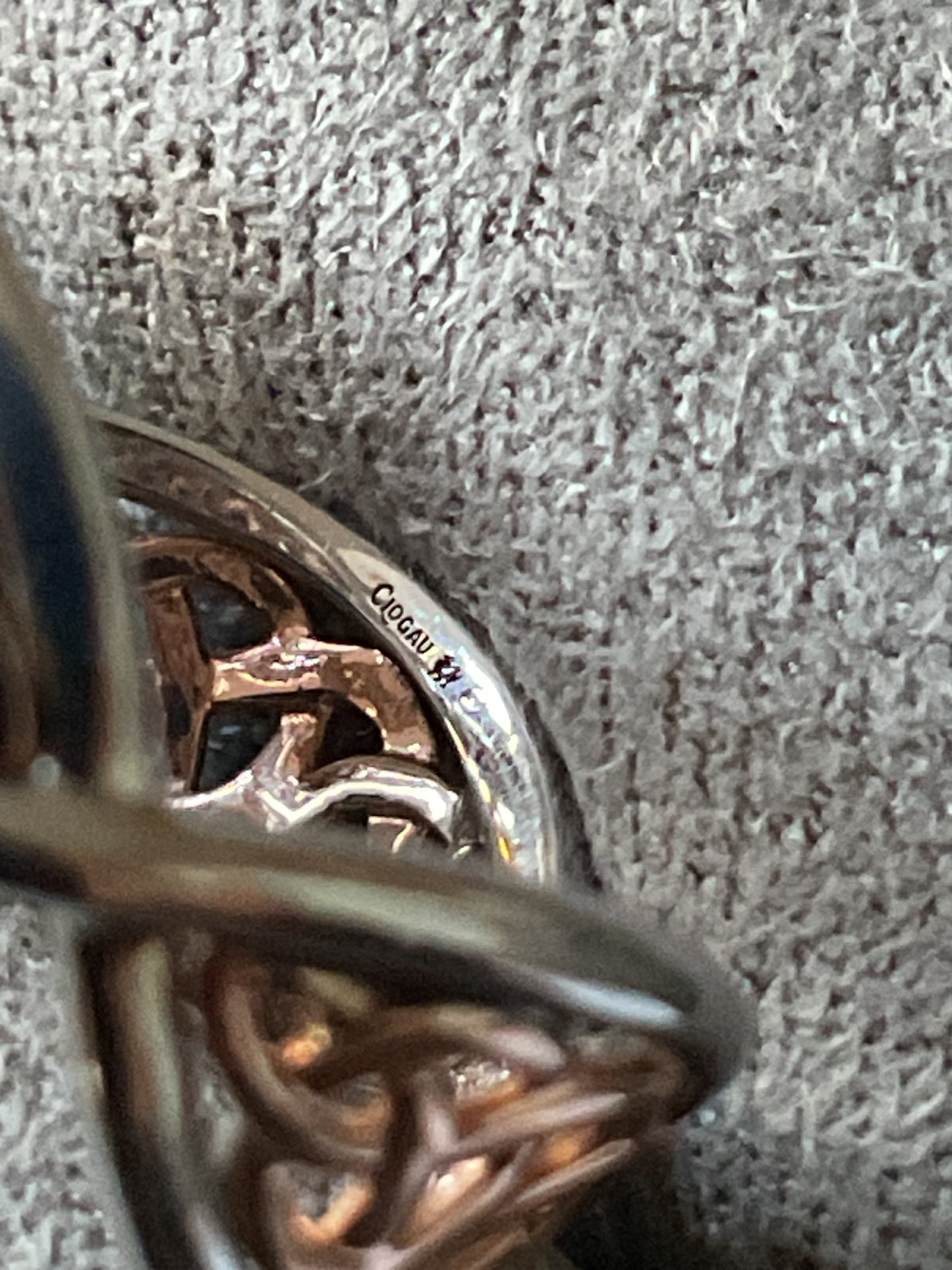 Clogau Welsh Royalty Celtic Weave ring size P in silver and rose gold