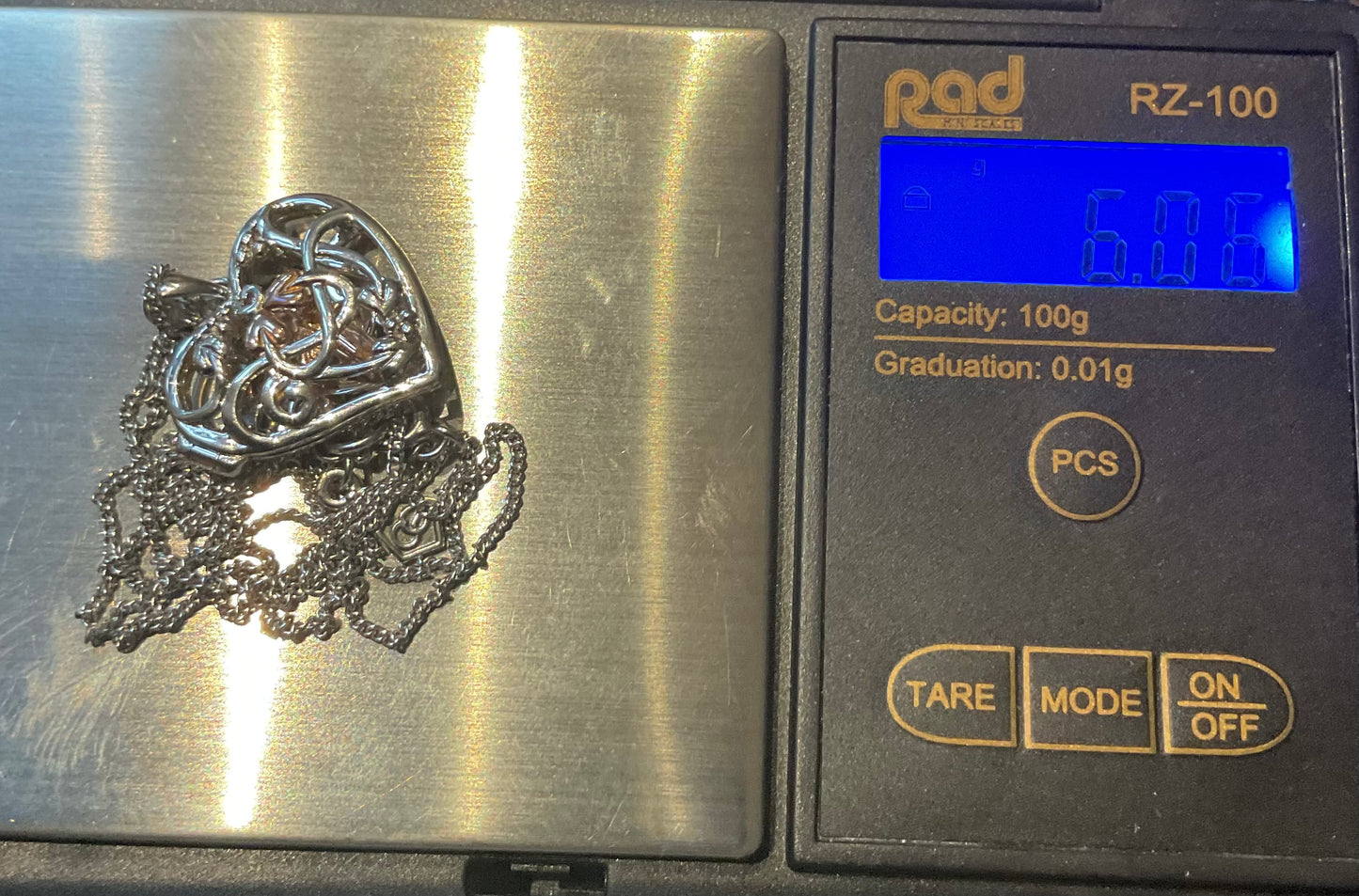 Clogau Tree of Life Fairy Heart Locket necklace in silver and rose gold 18”