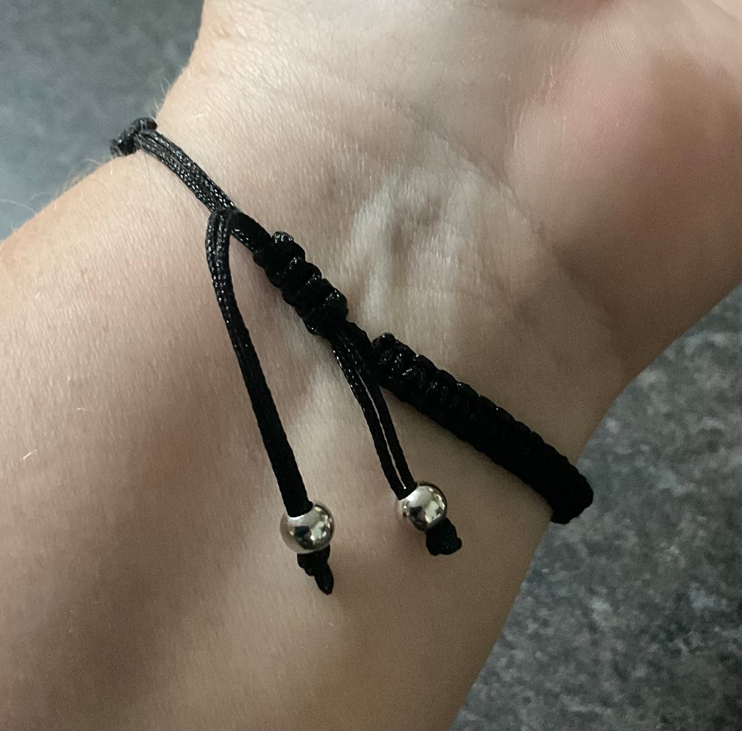 Clogau White Topaz Eternity friendship bracelet with adjustable black cord band in silver and rose gold