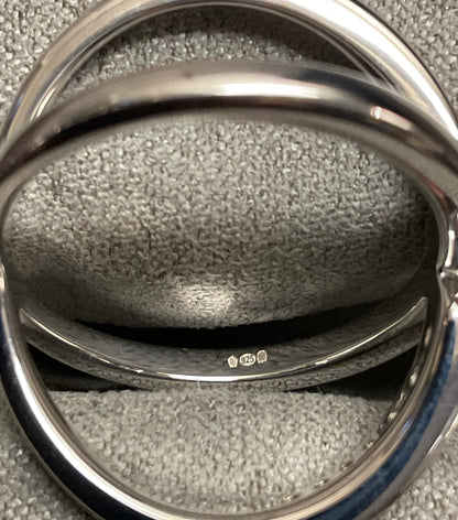 Rare Clogau White Topaz Butterfly crossover ring size O1/2-P in silver and rose gold