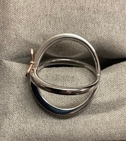 Rare Clogau White Topaz Butterfly crossover ring size O1/2-P in silver and rose gold