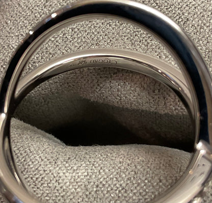 Rare Clogau White Topaz Butterfly crossover ring size O1/2-P in silver and rose gold