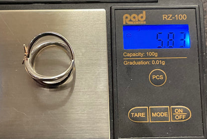 Rare Clogau White Topaz Butterfly crossover ring size O1/2-P in silver and rose gold