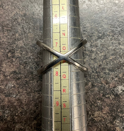 Rare Clogau White Topaz Butterfly crossover ring size O1/2-P in silver and rose gold