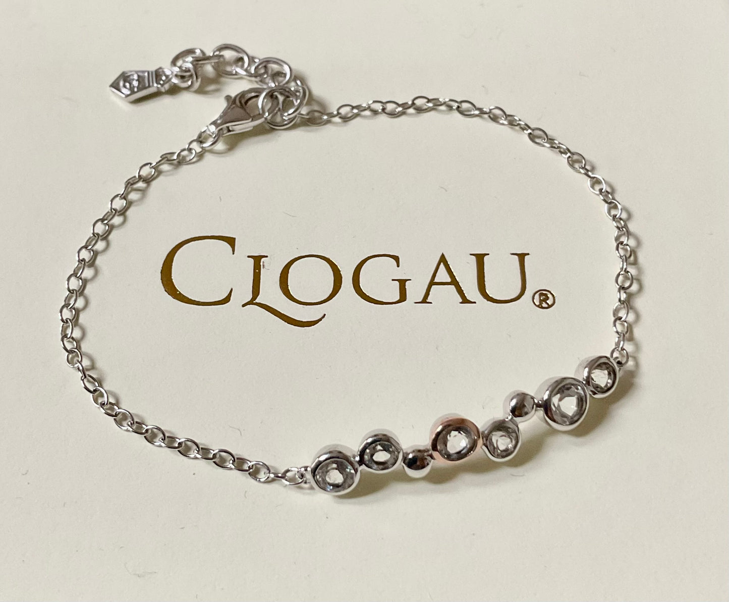 Clogau Celebration White Topaz bracelet in silver a rose gold 16-18.5cm