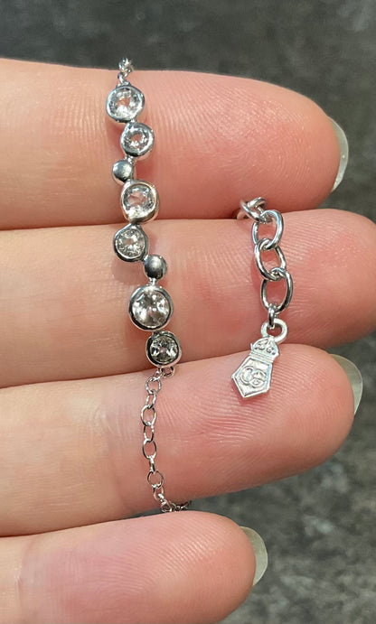 Clogau Celebration White Topaz bracelet in silver a rose gold 16-18.5cm