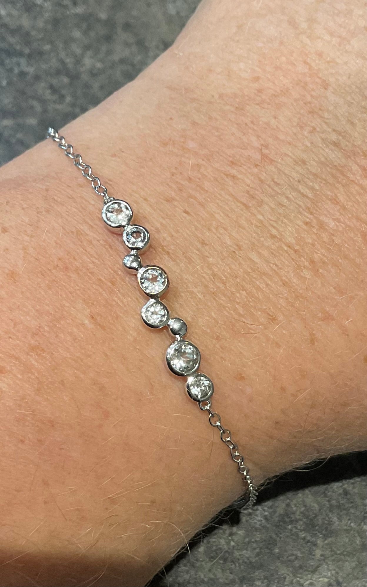 Clogau Celebration White Topaz bracelet in silver a rose gold 16-18.5cm