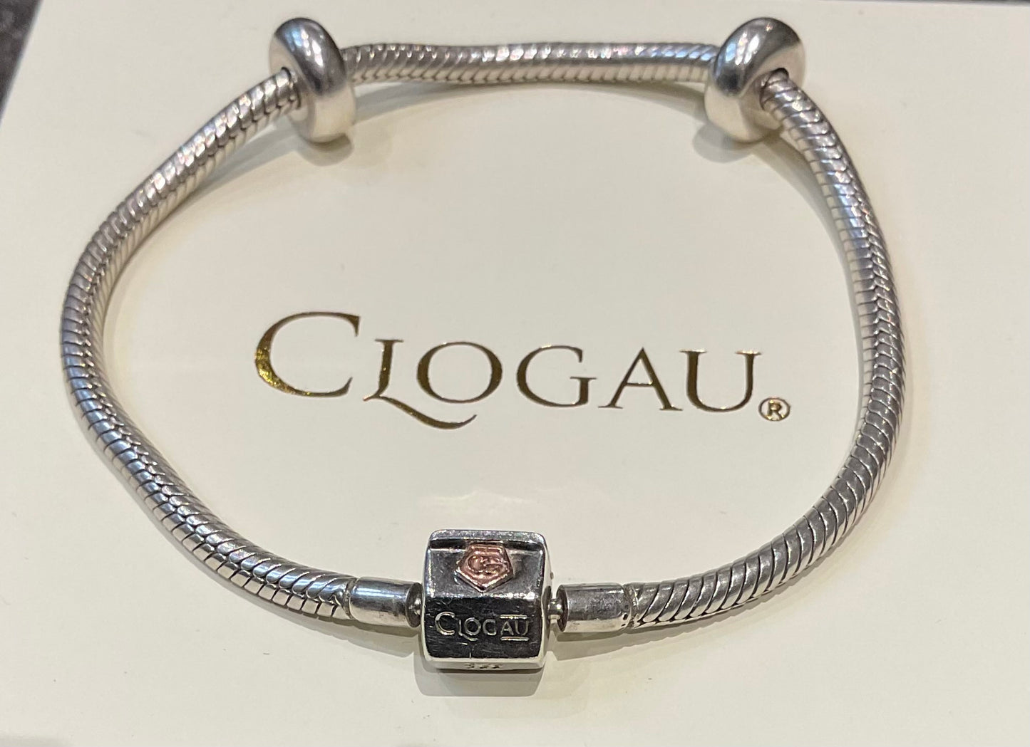Clogau Milestones Insignia charm bracelet in silver and rose gold 19cm
