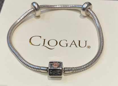 Clogau Milestones Insignia charm bracelet in silver and rose gold 19cm