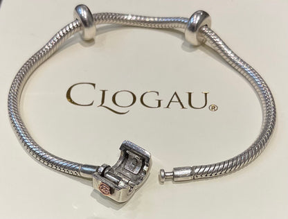 Clogau Milestones Insignia charm bracelet in silver and rose gold 19cm