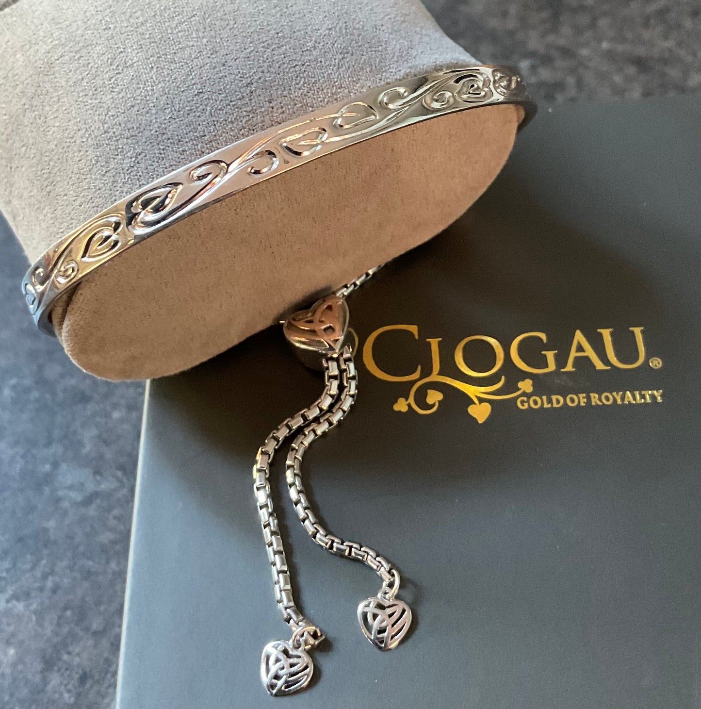 Clogau Eternal Love friendship bangle bracelet in silver and rose gold
