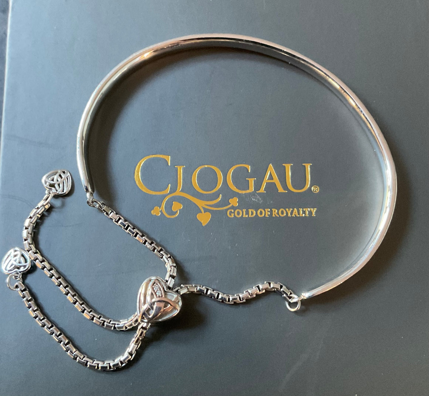 Clogau Eternal Love friendship bangle bracelet in silver and rose gold