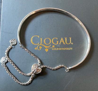 Clogau Eternal Love friendship bangle bracelet in silver and rose gold