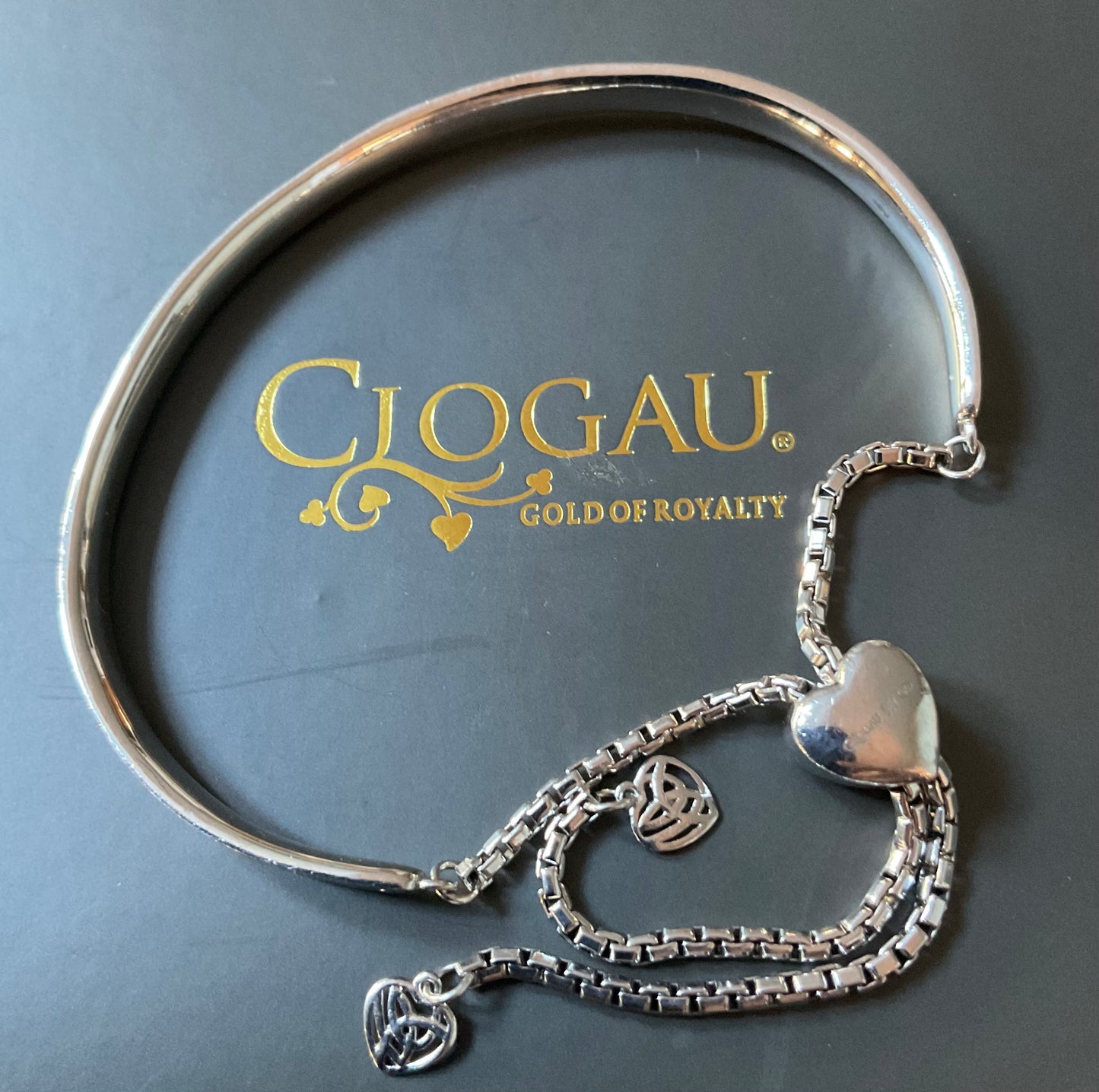 Clogau Eternal Love friendship bangle bracelet in silver and rose gold