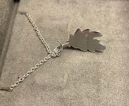 Clogau Royal Oak pendant necklace in silver and rose gold 18”