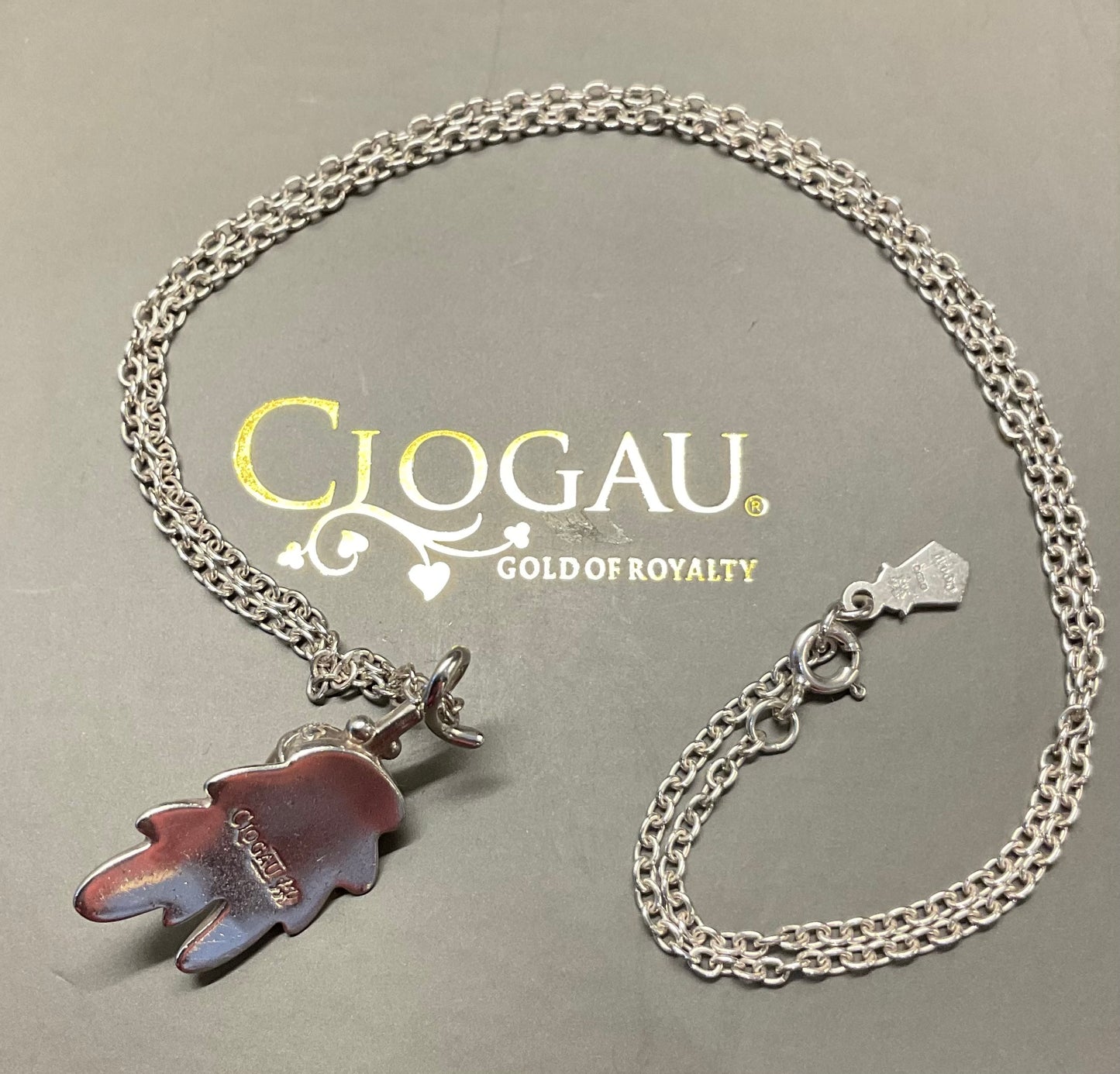 Clogau Royal Oak pendant necklace in silver and rose gold 18”