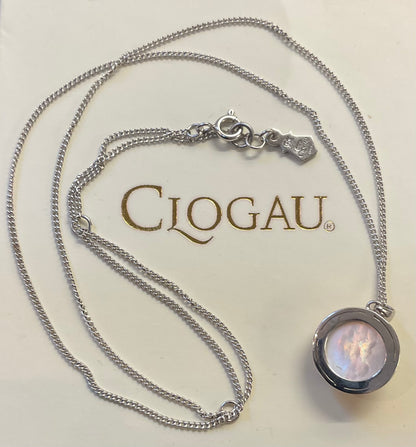 Clogau Tudor Court Mother of Pearl pendant necklace in Silver and rose gold 18-22”