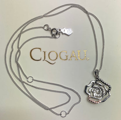 Clogau Royal Roses White Topaz 18-22” pendant necklace in Silver and rose gold