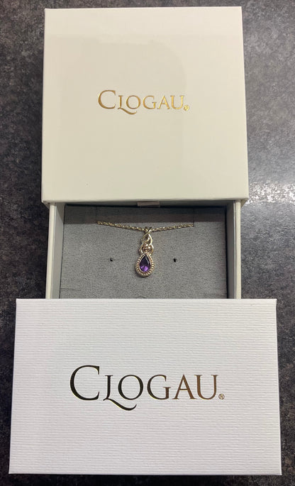 Royal Clogau Delphinium Amethyst yellow and rose gold pendant necklace 18-22”