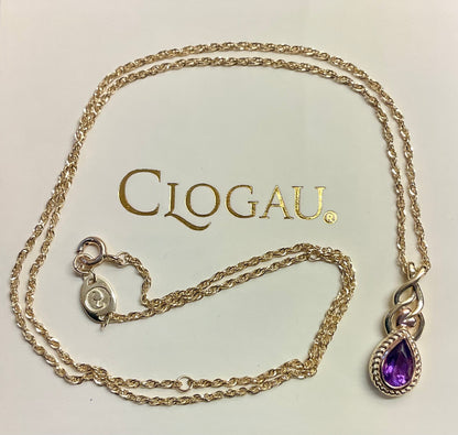 Royal Clogau Delphinium Amethyst yellow and rose gold pendant necklace 18-22”
