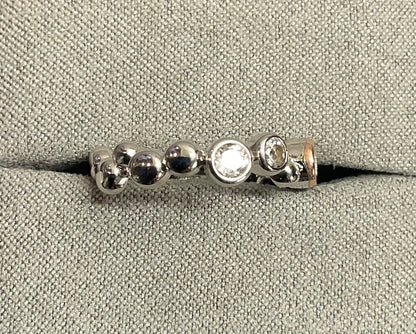 Clogau Celebration White Topaz ring in silver and rose gold sizes N and Q