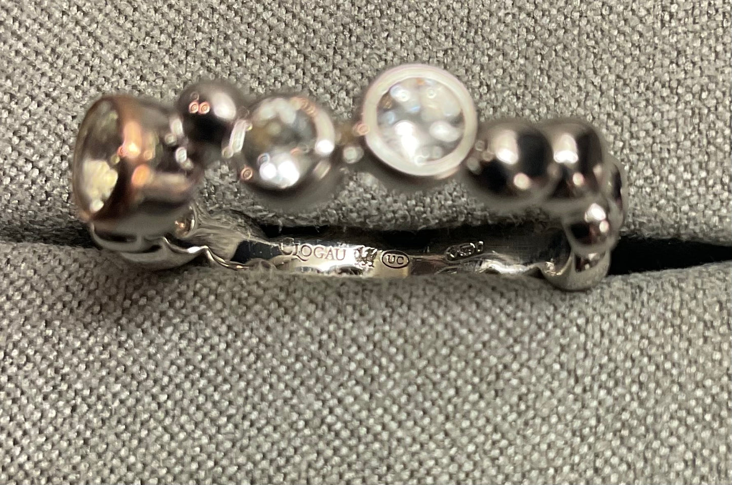 Clogau Celebration White Topaz ring in silver and rose gold sizes N and Q