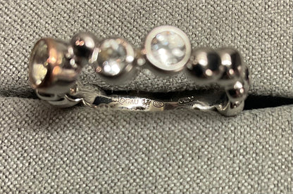 Clogau Celebration White Topaz ring in silver and rose gold sizes N and Q