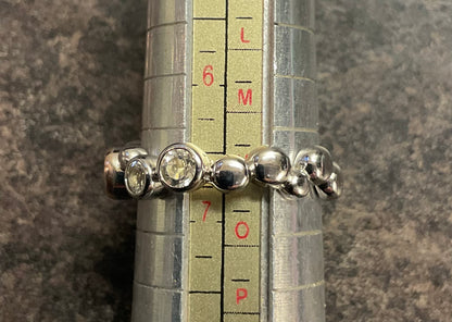 Clogau Celebration White Topaz ring in silver and rose gold sizes N and Q