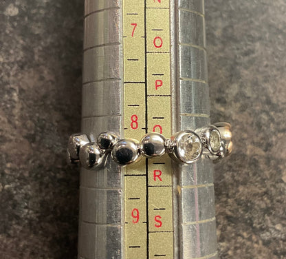 Clogau Celebration White Topaz ring in silver and rose gold sizes N and Q