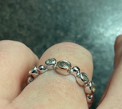 Clogau Celebration White Topaz ring in silver and rose gold sizes N and Q