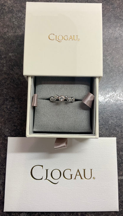 Clogau Celebration White Topaz ring in silver and rose gold sizes N and Q