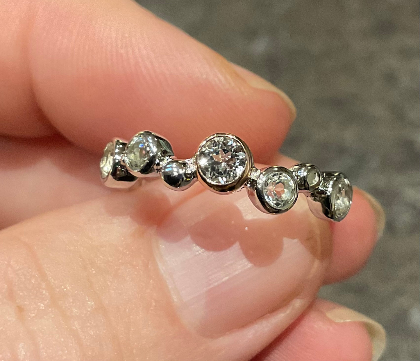 Clogau Celebration White Topaz ring in silver and rose gold sizes N and Q