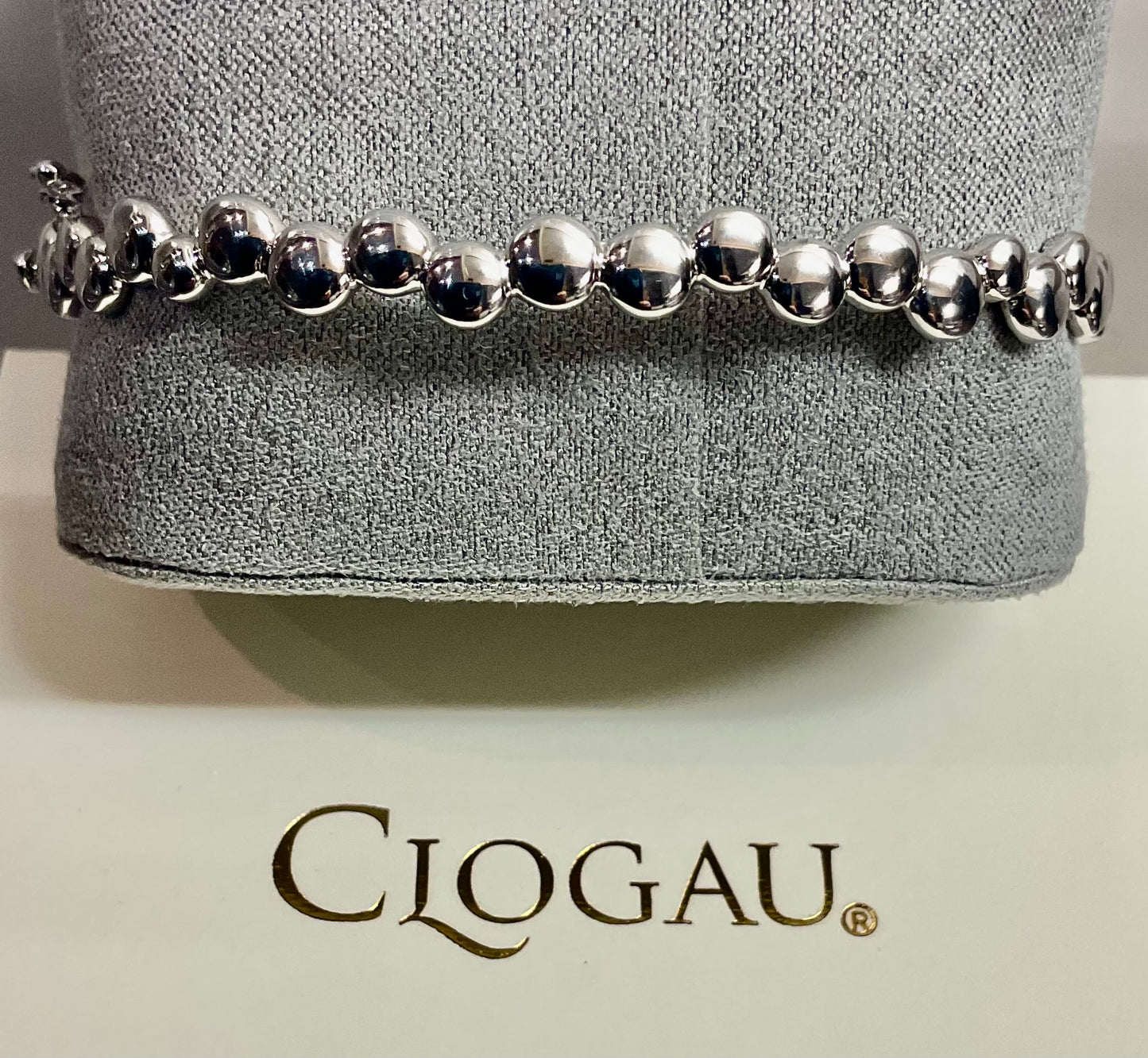 Clogau Celebration White Topaz bangle bracelet in silver and rose gold