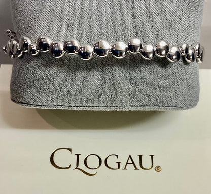 Clogau Celebration White Topaz bangle bracelet in silver and rose gold