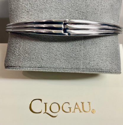 Clogau Nature’s Wonder Swallow Falls Waterfall White Topaz bangle in silver and rose gold