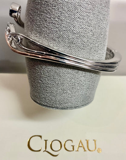 Clogau Nature’s Wonder Swallow Falls Waterfall White Topaz bangle in silver and rose gold