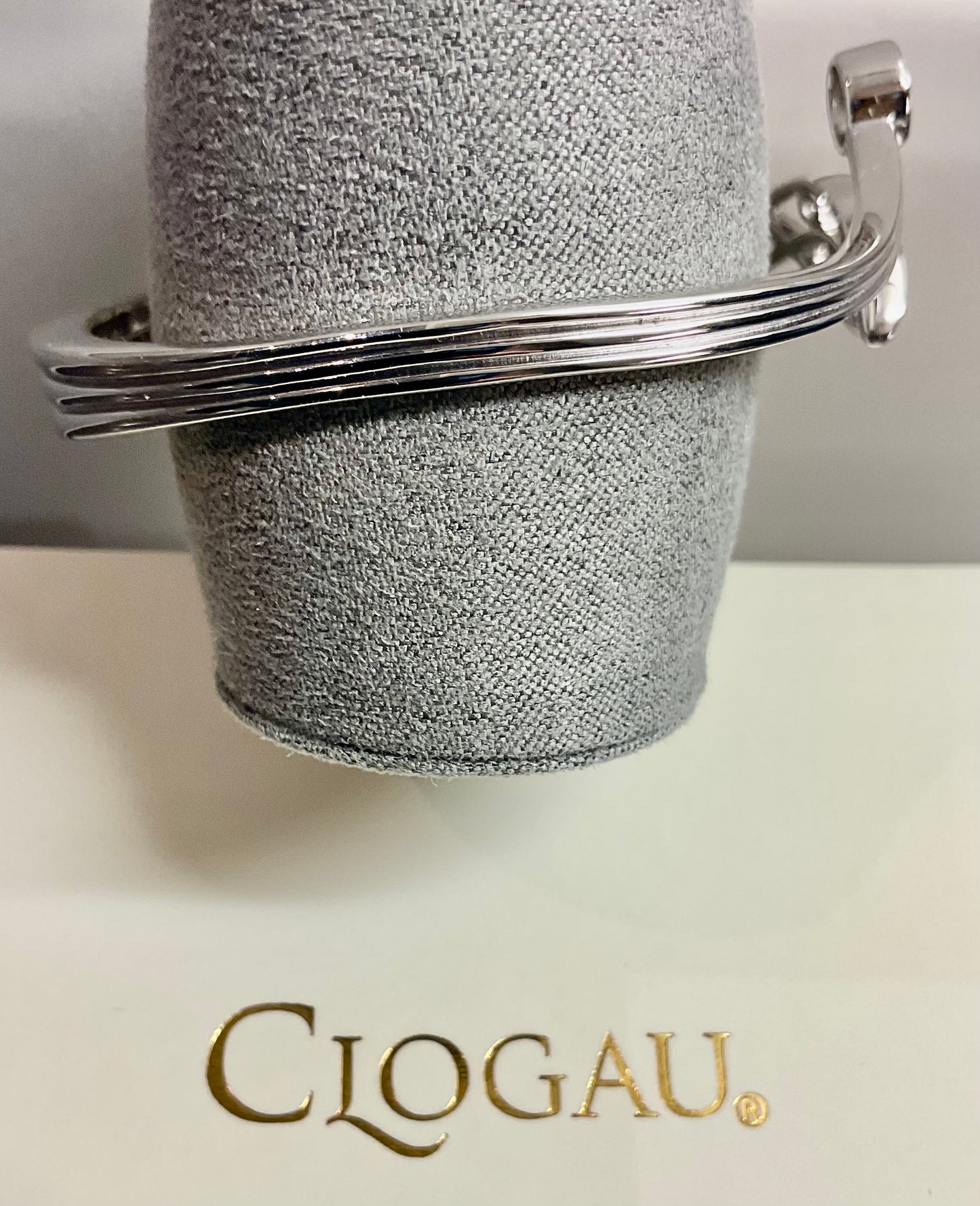 Clogau Nature’s Wonder Swallow Falls Waterfall White Topaz bangle in silver and rose gold