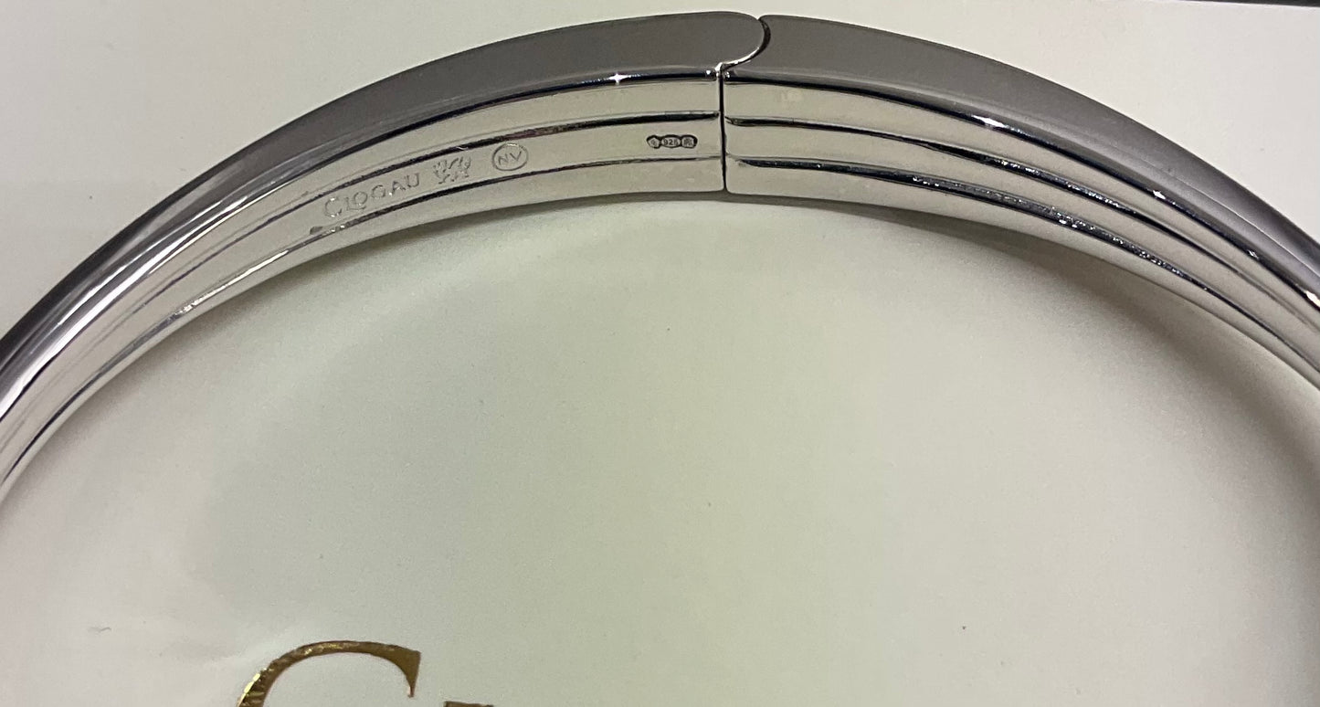 Clogau Nature’s Wonder Swallow Falls Waterfall White Topaz bangle in silver and rose gold