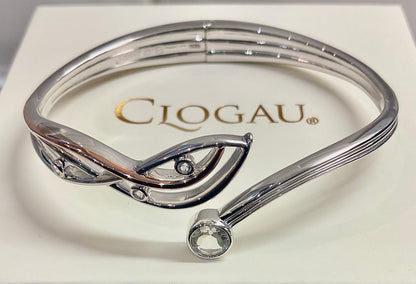 Clogau Nature’s Wonder Swallow Falls Waterfall White Topaz bangle in silver and rose gold