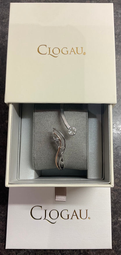 Clogau Nature’s Wonder Swallow Falls Waterfall White Topaz bangle in silver and rose gold