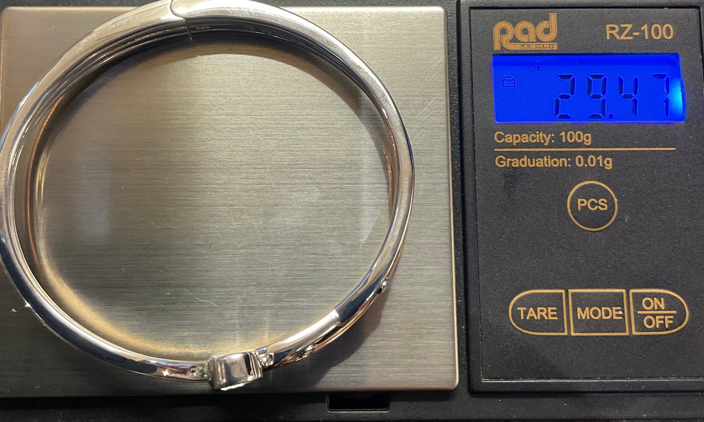 Clogau Nature’s Wonder Swallow Falls Waterfall White Topaz bangle in silver and rose gold