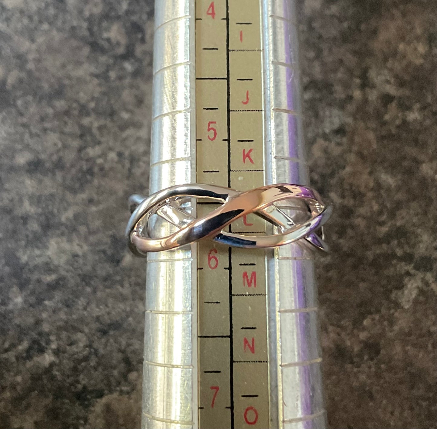 Clogau Celtic Weave silver and rose gold ring size L