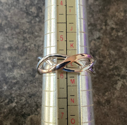 Clogau Celtic Weave silver and rose gold ring size L