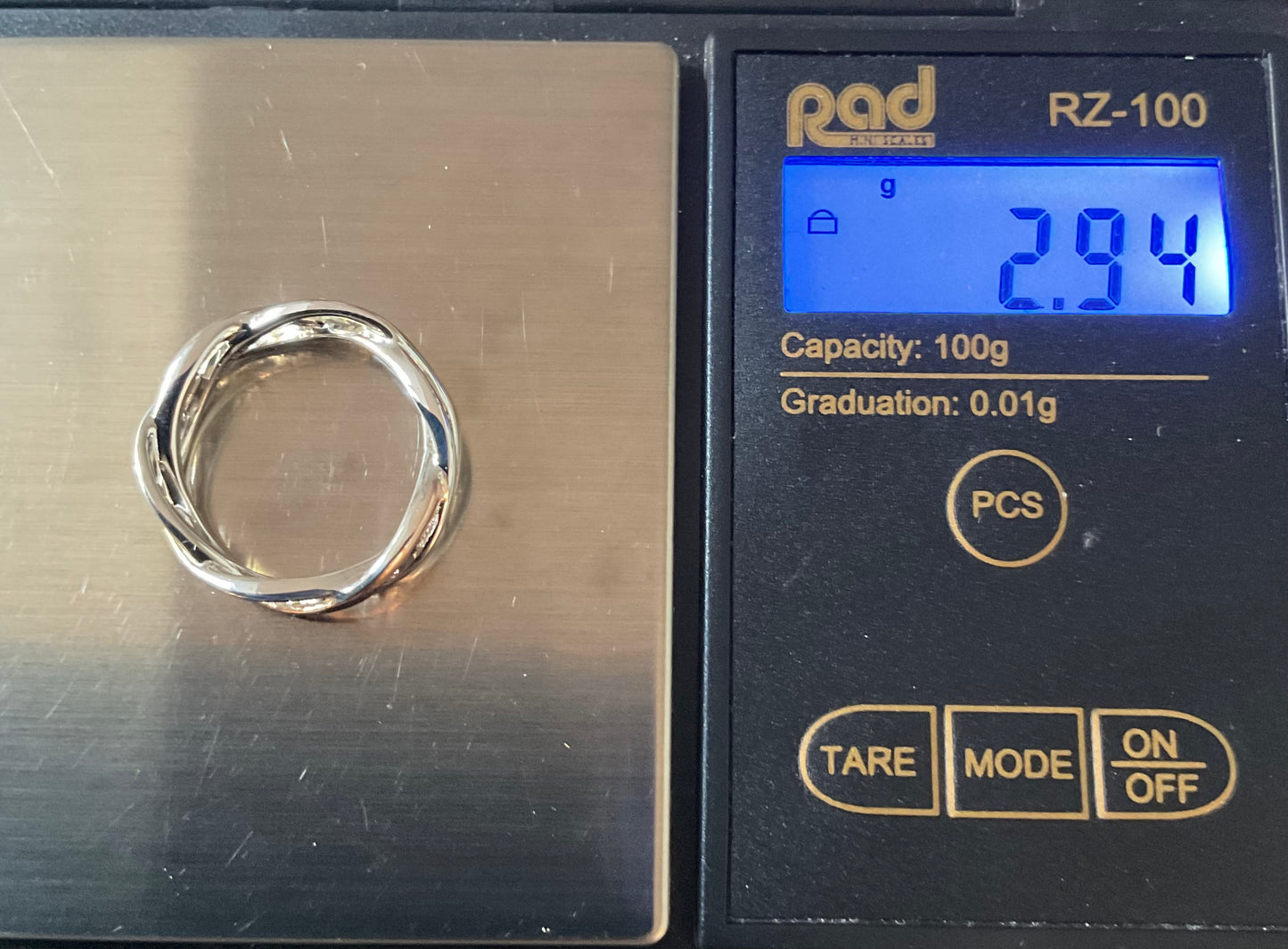 Clogau Celtic Weave silver and rose gold ring size L