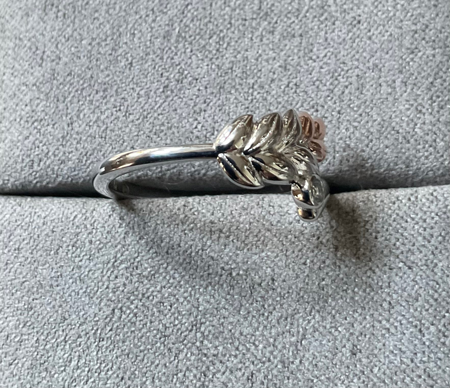 Clogau Lilibet Sky Blue Topaz ring in silver and rose gold sizes M, R and T